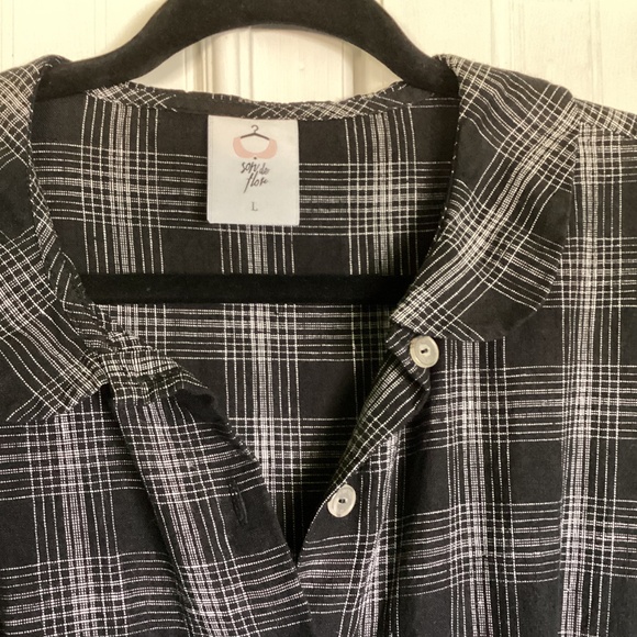 SON DE FLOR TARTAN PLAID LINEN MIDI DRESS - L - READ INFO - Picture 5 of 11